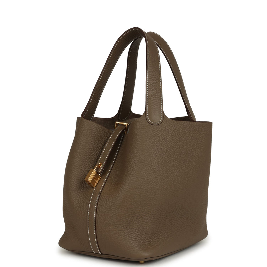Hermes Picotin Lock 22 Etoupe Gold Hardware Bag