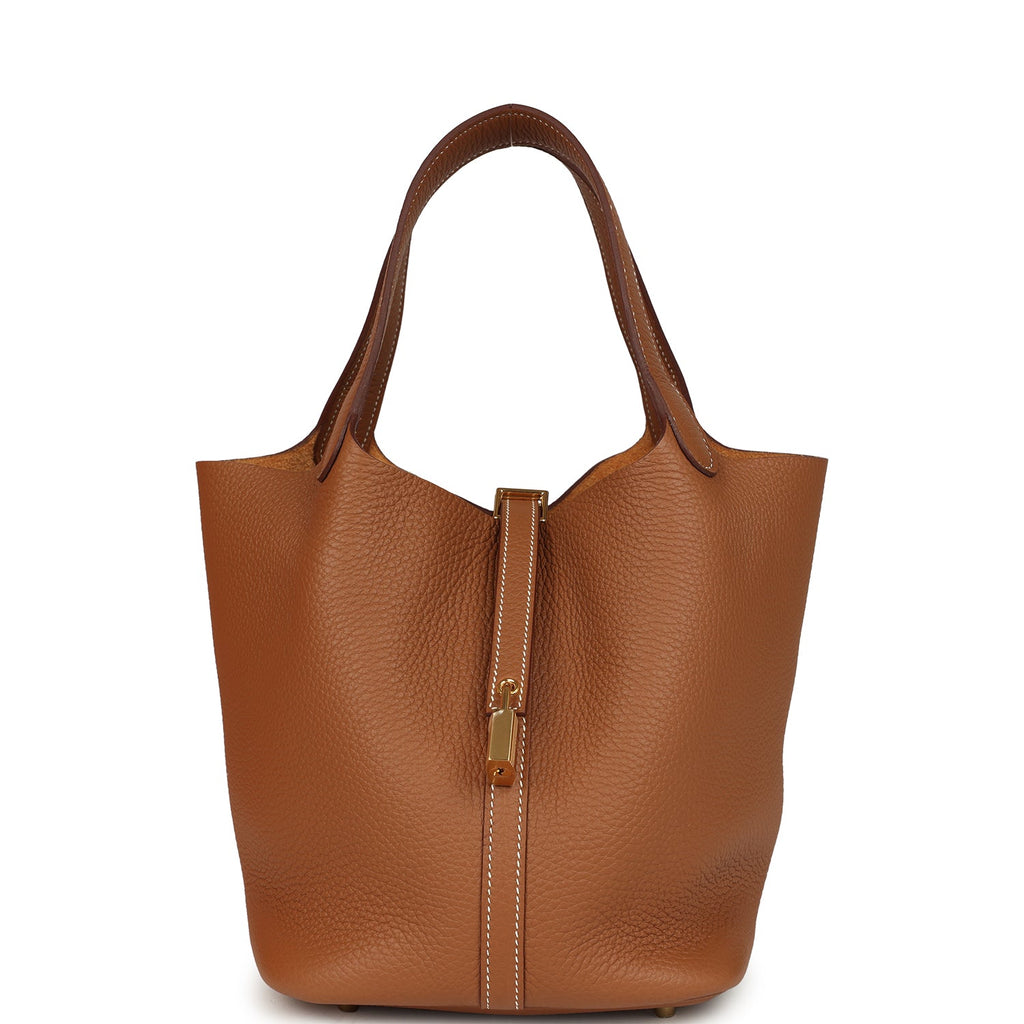 Hermes Picotin Lock 22 Gold Clemence Gold Hardware Bag