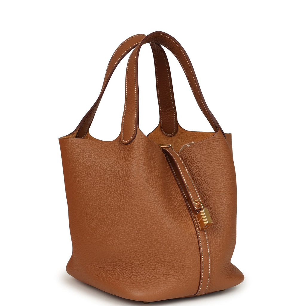 Hermes Picotin Lock 22 Gold Clemence Gold Hardware Bag