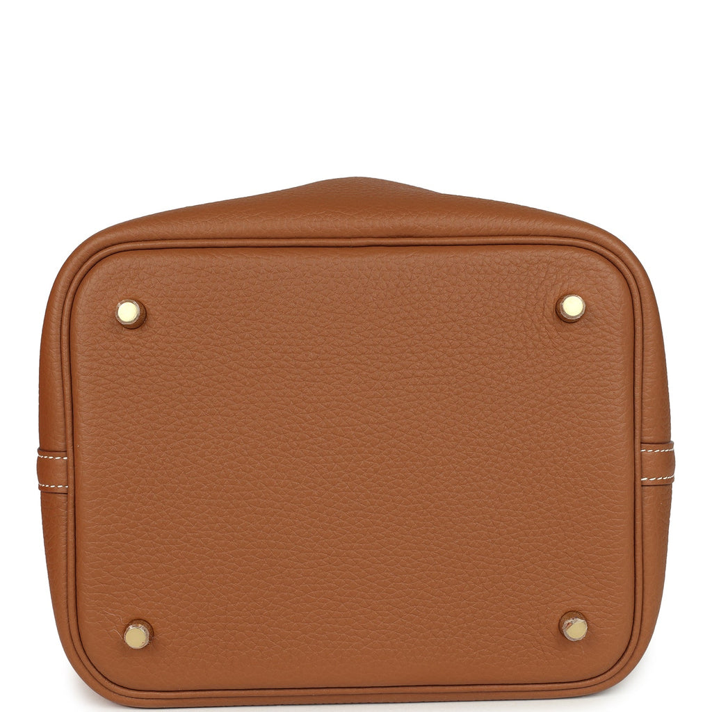 Hermes Picotin Lock 22 Gold Clemence Gold Hardware Bag