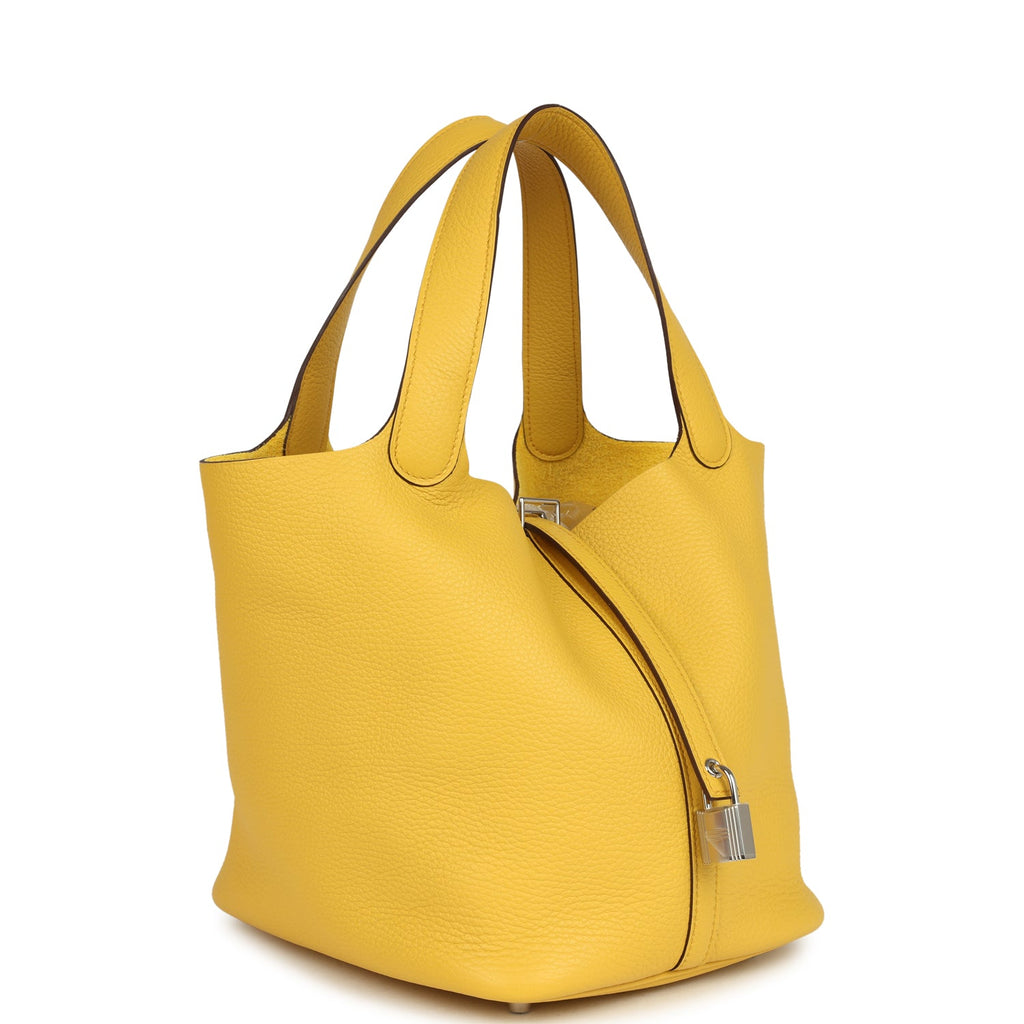 Hermes Picotin Lock 22 Sun Clemence Palladium Hardware Bag