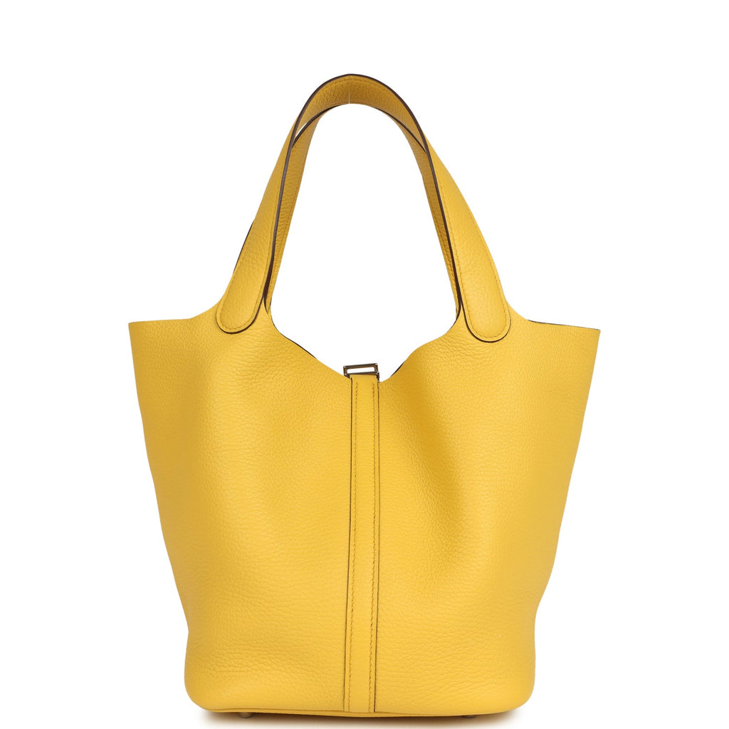 Hermes Picotin Lock 22 Sun Clemence Palladium Hardware Bag