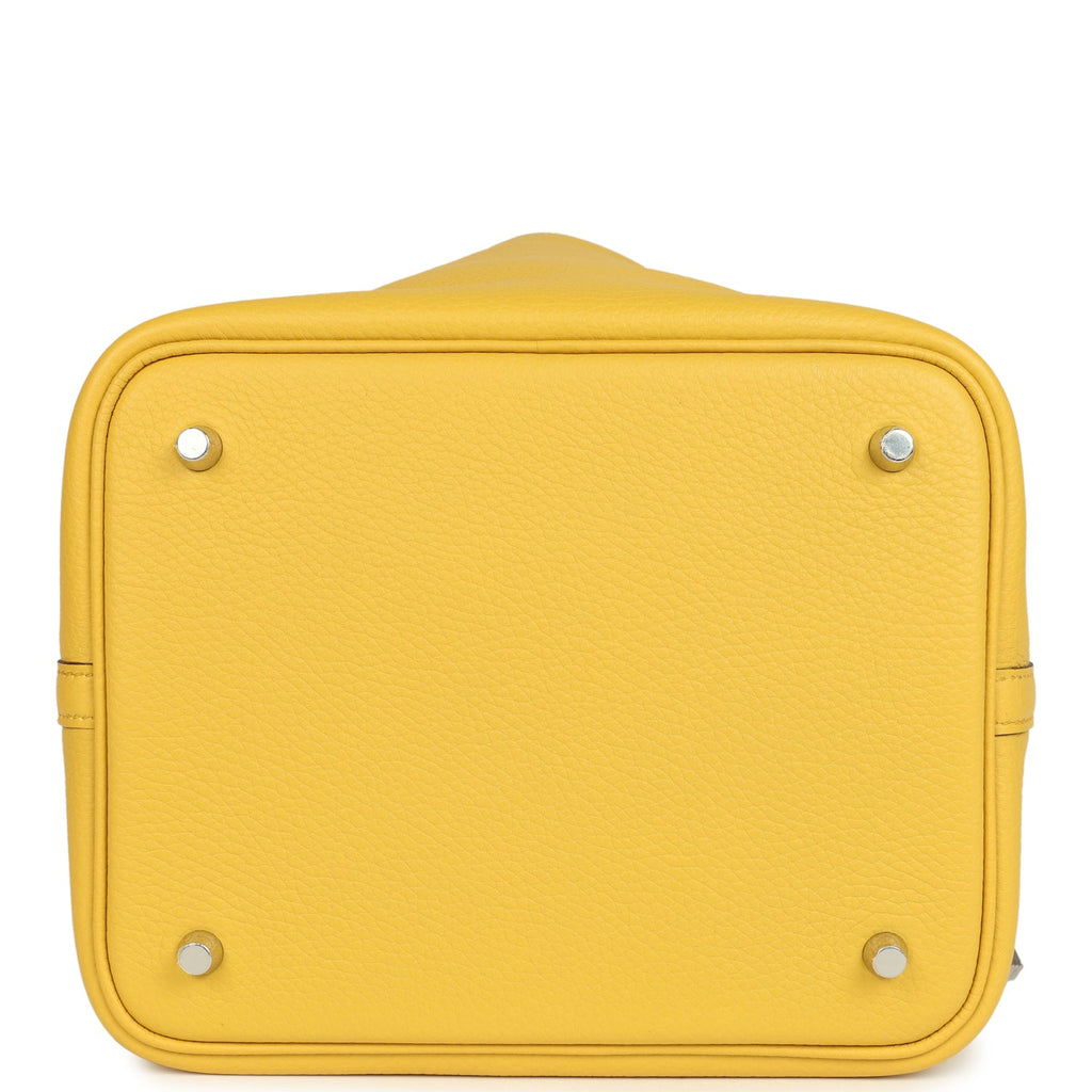 Hermes Picotin Lock 22 Sun Clemence Palladium Hardware Bag