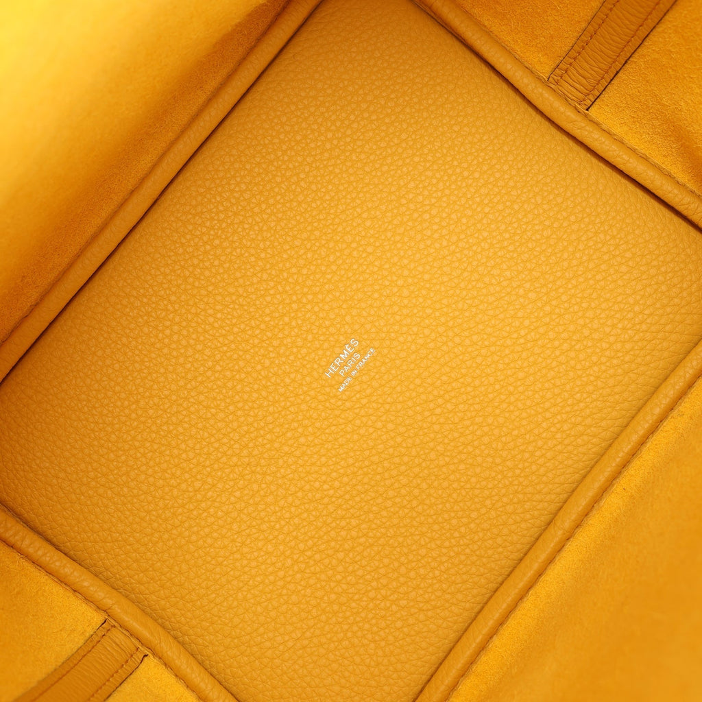 Hermes Picotin Lock 22 Sun Clemence Palladium Hardware Bag