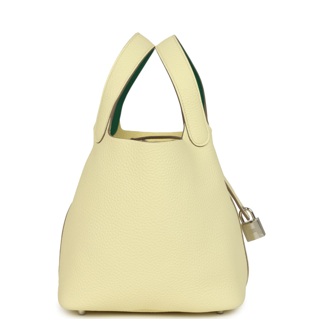 Hermes Picotin Lock Eclat 18 Jaune Milton Clemence and Vert Vertigo Swift Palladium Hardware Bag