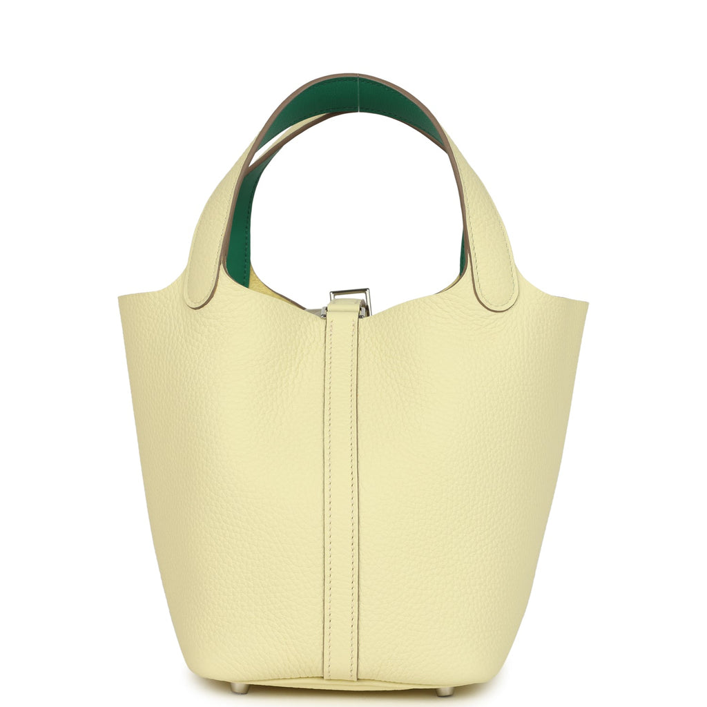 Hermes Picotin Lock Eclat 18 Jaune Milton Clemence and Vert Vertigo Swift Palladium Hardware Bag