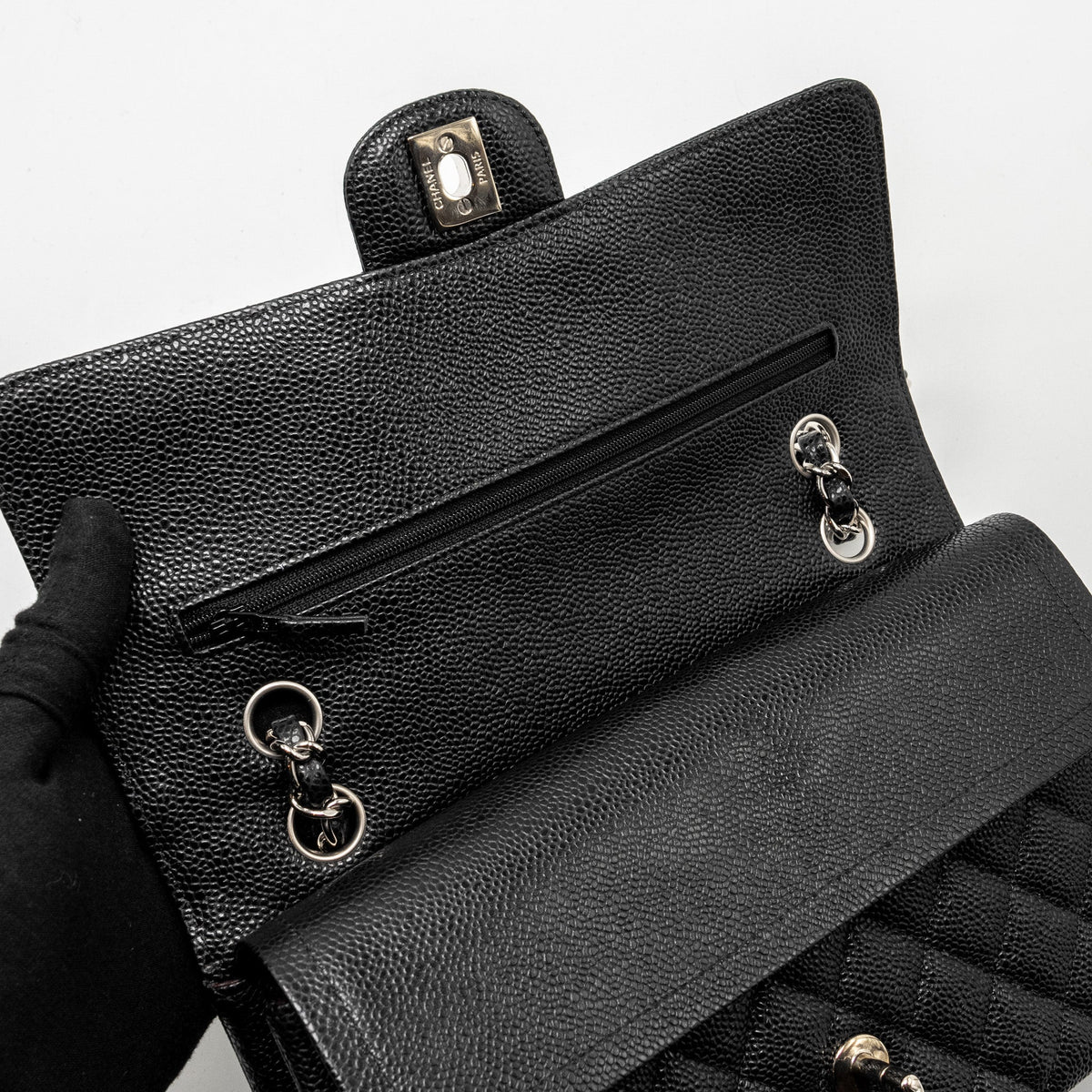 chanel-medium-classic-double-flap-bag-caviar-black-shw-copy
