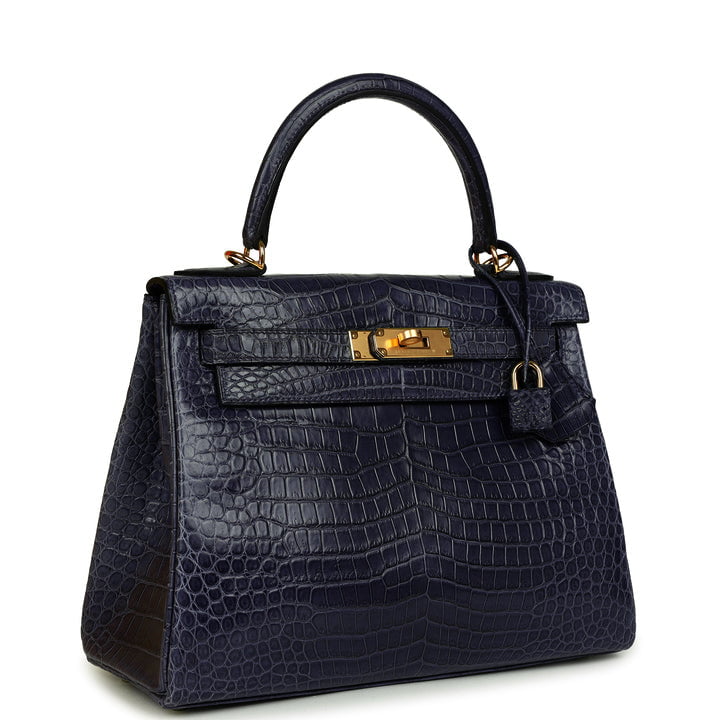 hermes-kelly-retourne-28-bleu-nuit-satin-matte-porosus-crocodile-gold-hardware-bag